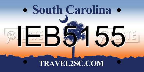 IEB5155 South Carolina License Plate