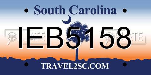 IEB5158 South Carolina License Plate
