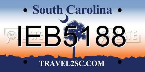 IEB5188 South Carolina License Plate
