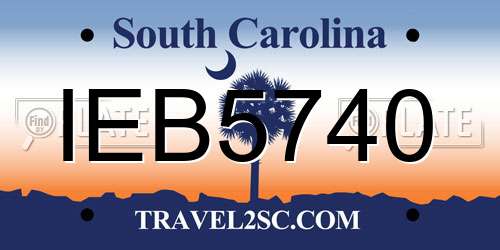 IEB5740 South Carolina License Plate