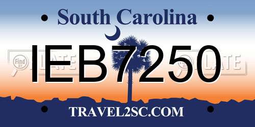 IEB7250 South Carolina License Plate
