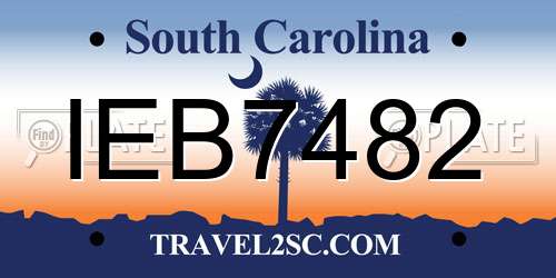 IEB7482 South Carolina License Plate