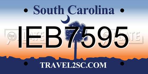 IEB7595 South Carolina License Plate