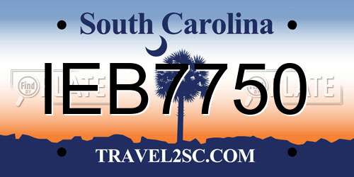 IEB7750 South Carolina License Plate