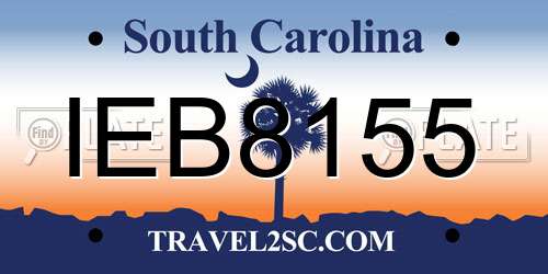 IEB8155 South Carolina License Plate