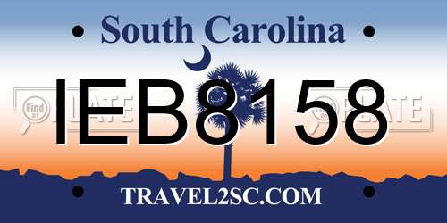 IEB8158 South Carolina License Plate