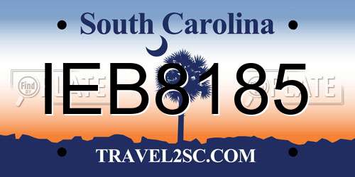 IEB8185 South Carolina License Plate