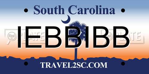 IEBBIBB South Carolina License Plate