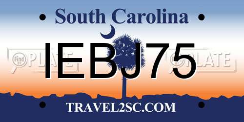 IEBJ75 South Carolina License Plate