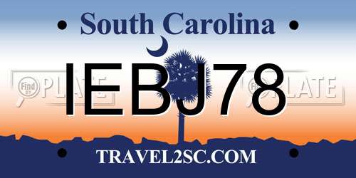 IEBJ78 South Carolina License Plate
