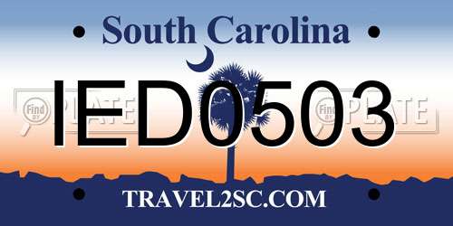 IED0503 South Carolina License Plate