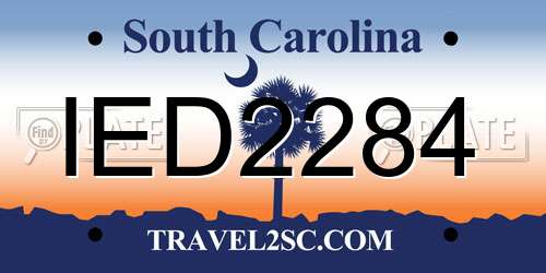 IED2284 South Carolina License Plate