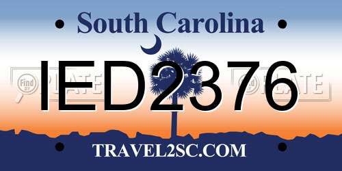 IED2376 South Carolina License Plate