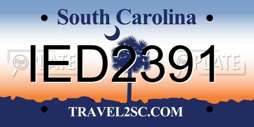 IED2391 South Carolina License Plate