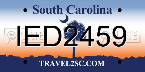IED2459 South Carolina License Plate