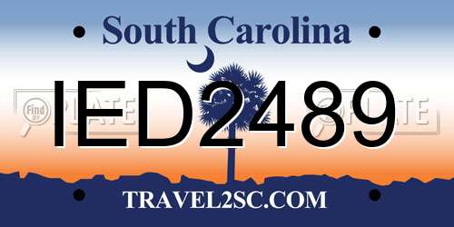 IED2489 South Carolina License Plate
