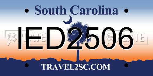 IED2506 South Carolina License Plate