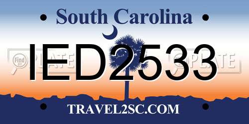 IED2533 South Carolina License Plate