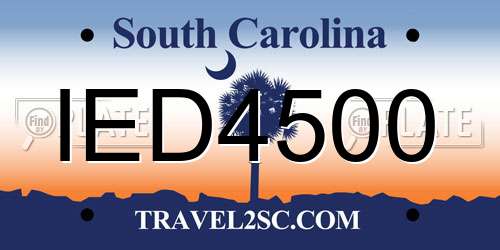 IED4500 South Carolina License Plate