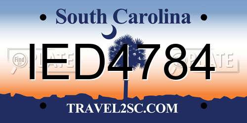 IED4784 South Carolina License Plate
