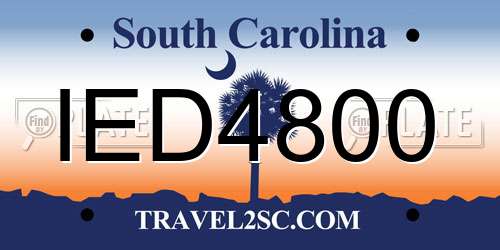 IED4800 South Carolina License Plate