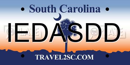 IEDASDD South Carolina License Plate