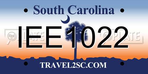 IEE1022 South Carolina License Plate