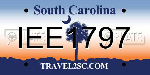 IEE1797 South Carolina License Plate
