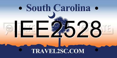 IEE2528 South Carolina License Plate
