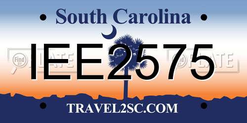 IEE2575 South Carolina License Plate