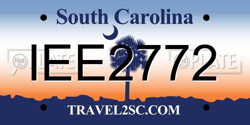 IEE2772 South Carolina License Plate