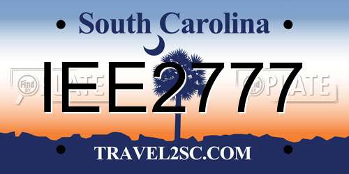 IEE2777 South Carolina License Plate