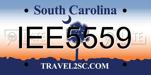 IEE5559 South Carolina License Plate
