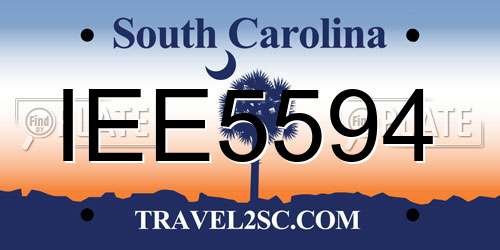 IEE5594 South Carolina License Plate