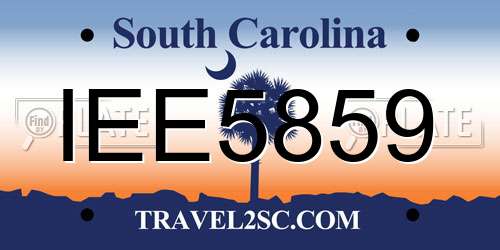IEE5859 South Carolina License Plate