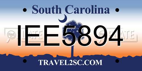 IEE5894 South Carolina License Plate