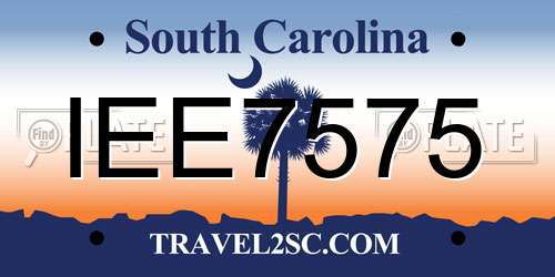 IEE7575 South Carolina License Plate