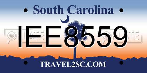 IEE8559 South Carolina License Plate