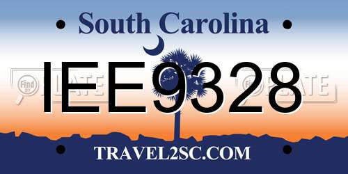 IEE9328 South Carolina License Plate
