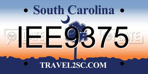 IEE9375 South Carolina License Plate