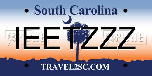IEETZZZ South Carolina License Plate