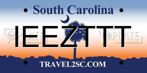 IEEZTTT South Carolina License Plate