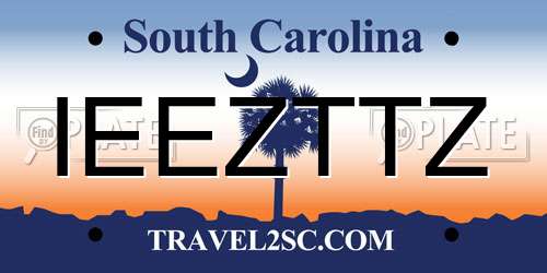 IEEZTTZ South Carolina License Plate