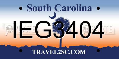 IEG3404 South Carolina License Plate