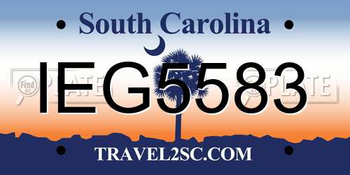 IEG5583 South Carolina License Plate