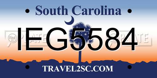 IEG5584 South Carolina License Plate