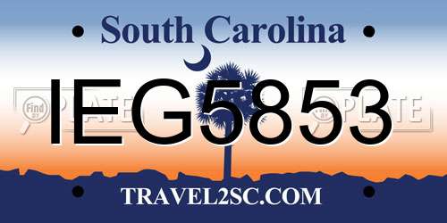 IEG5853 South Carolina License Plate