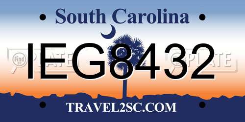 IEG8432 South Carolina License Plate