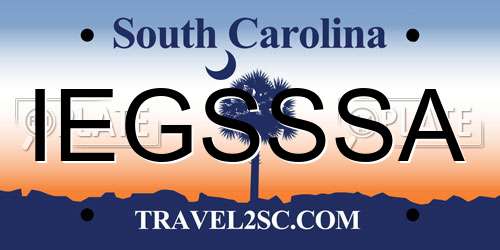 IEGSSSA South Carolina License Plate