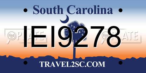 IEI9278 South Carolina License Plate